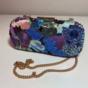 J Crew Abstract Floral Embroidered Clutch